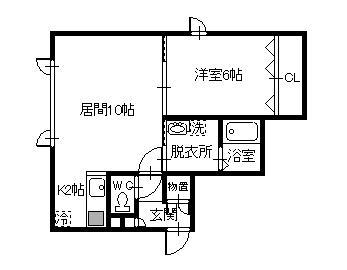 LALUCE TRE(1LDK/2階)の間取り写真