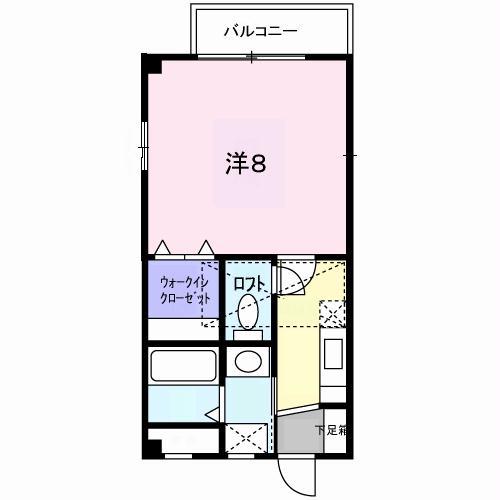 プラシードI(1K/1階)の間取り写真