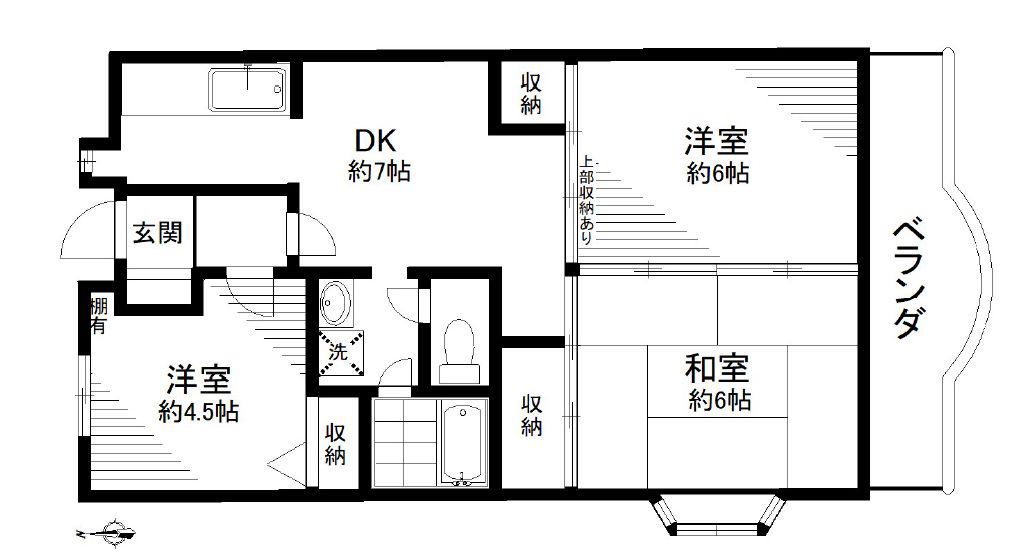 コンフォールクレール(3DK/1階)の間取り写真
