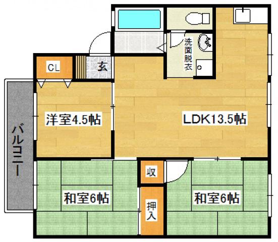 ピッコロモンドE棟(3LDK/2階)の間取り写真