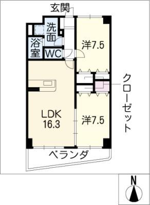 イオラニガーデンIII(2LDK/3階)の間取り写真