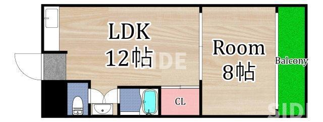 シャルマン桜宮(1LDK/3階)の間取り写真