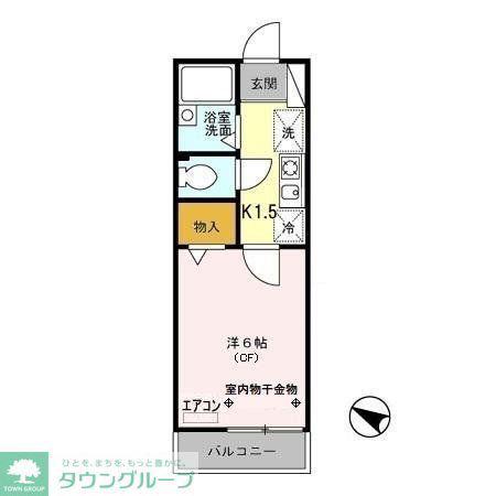 グリーンパーク(1K/2階)の間取り写真