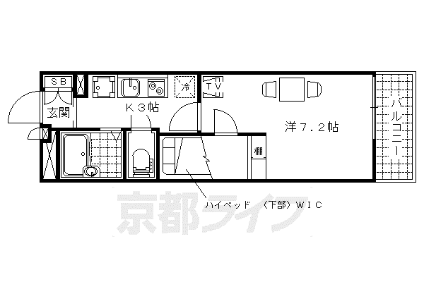 レオパレス今屋敷(1K/2階)の間取り写真