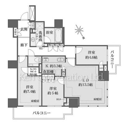 ザ・パークハウス三田ガーデン(3LDK/6階)の間取り写真
