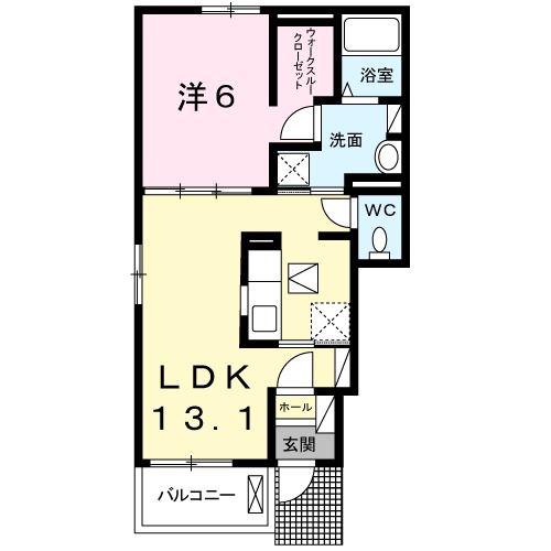 ドゥ サント ノレ(1LDK/1階)の間取り写真