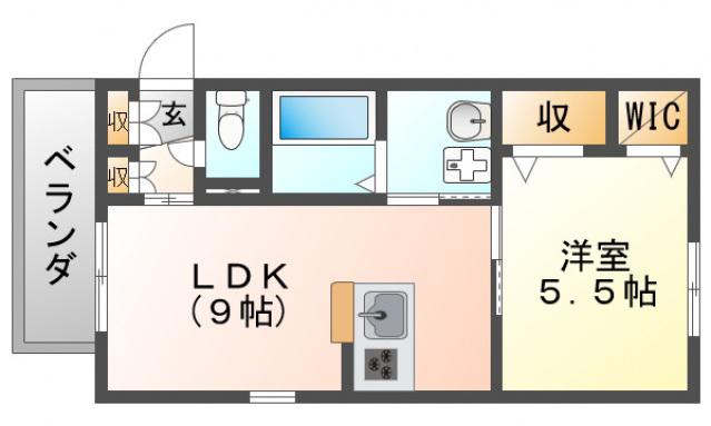 ヘーベルメゾン津雲台(1LDK/3階)の間取り写真