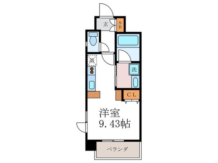ベラジオ京都神泉苑(ワンルーム/4階)の間取り写真