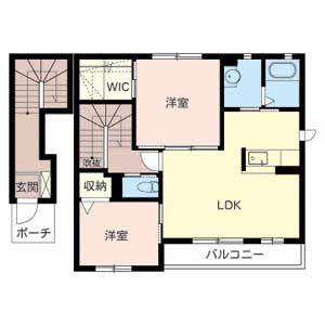 シャーメゾン縁(2LDK/2階)の間取り写真