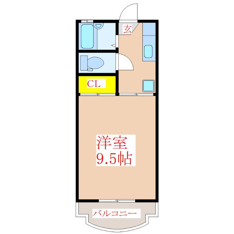 MIIスターマンション(1K/3階)の間取り写真