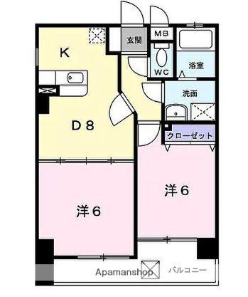 ペンディーオ小笹(2DK/2階)の間取り写真