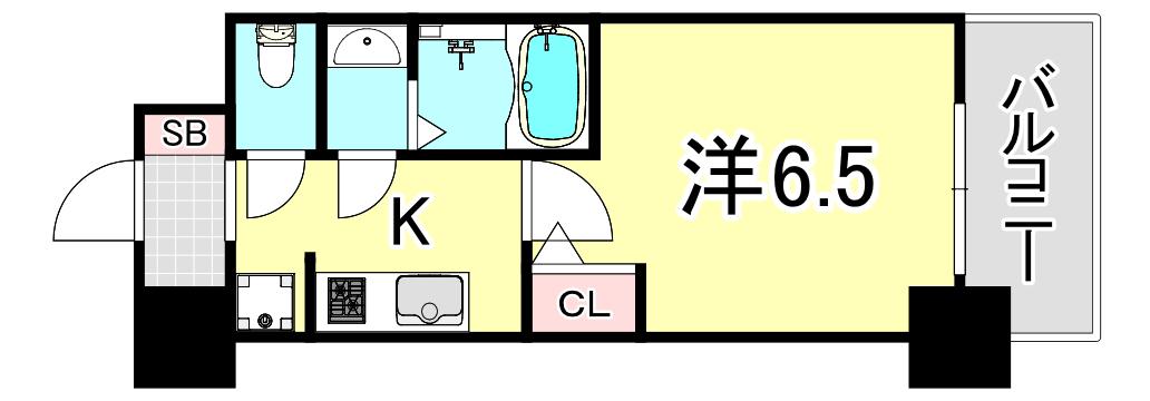 ブランシエスタ加島(1K/4階)の間取り写真