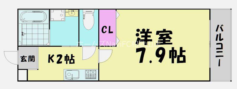 アパートメントMS(1K/4階)の間取り写真