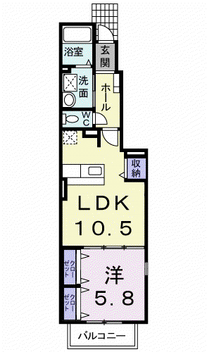 LIVE HOUSE(1LDK/1階)の間取り写真