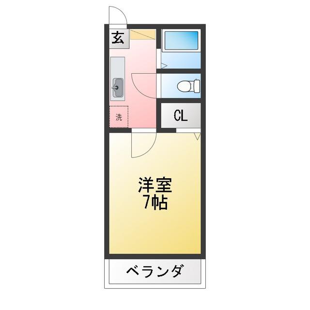 ハイツMIYOSHI III(1K/1階)の間取り写真