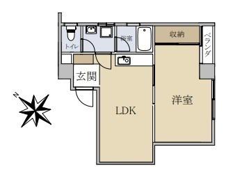 北千住シャルダンマンション(1LDK/3階)の間取り写真