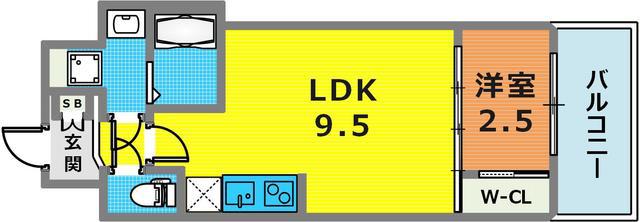 セレニテ三宮リアン(1LDK/8階)の間取り写真