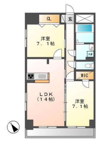 S-FORT鶴舞MARKS(2LDK/4階)の間取り写真