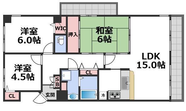 パードレ関目(3LDK/7階)の間取り写真
