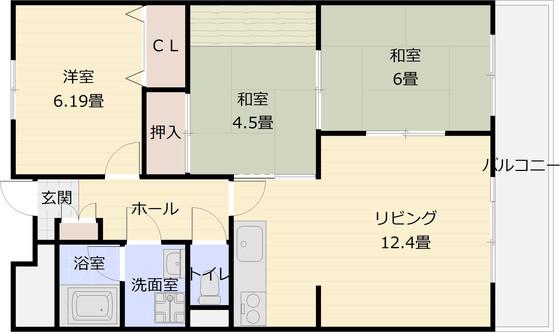 フローラルコート(3LDK/2階)の間取り写真