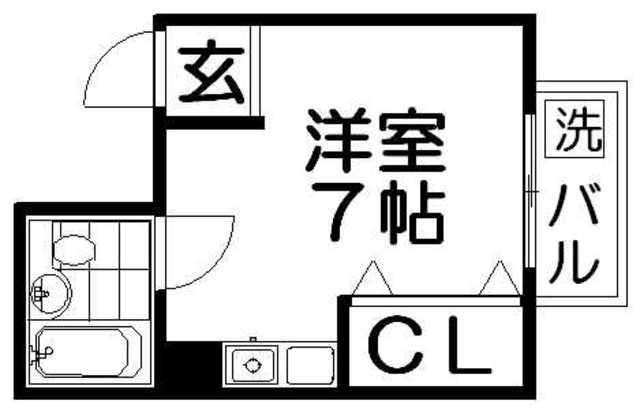 ベストレジデンス寝屋川(ワンルーム/2階)の間取り写真