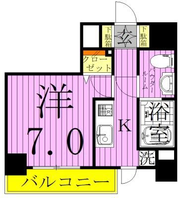 Yビル江北ONEタワー(1K/9階)の間取り写真