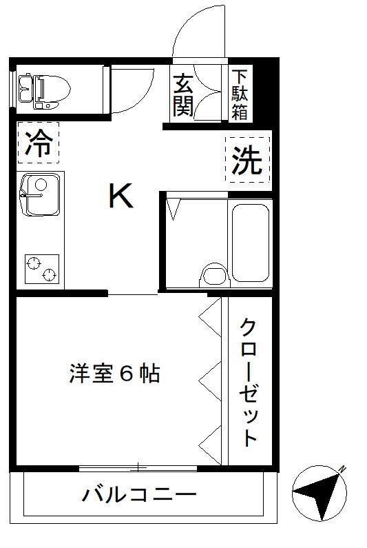 フローレンス中野(1K/1階)の間取り写真