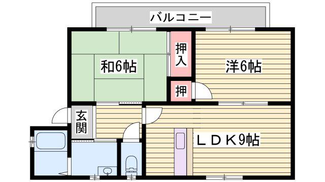FRAGRANCE COMPLET B棟(2LDK/1階)の間取り写真
