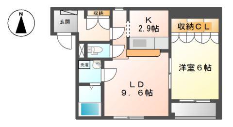 フォルティア(1LDK/2階)の間取り写真