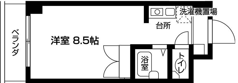 メゾンOC(1K/4階)の間取り写真