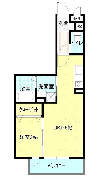 ROIDELOURSII(1LDK/1階)の間取り写真