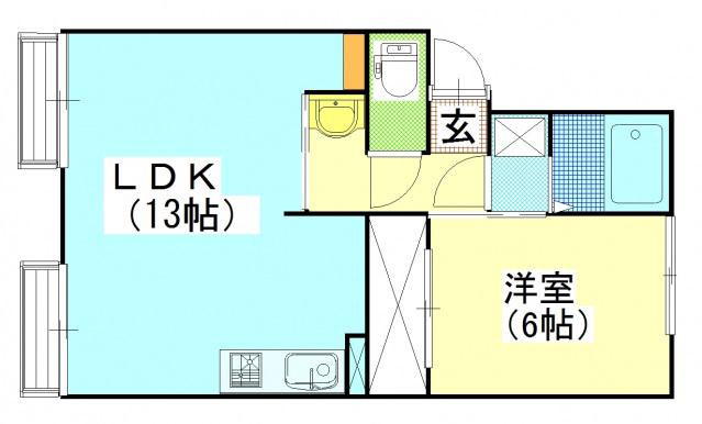 サンライフ泉田B(1LDK/2階)の間取り写真