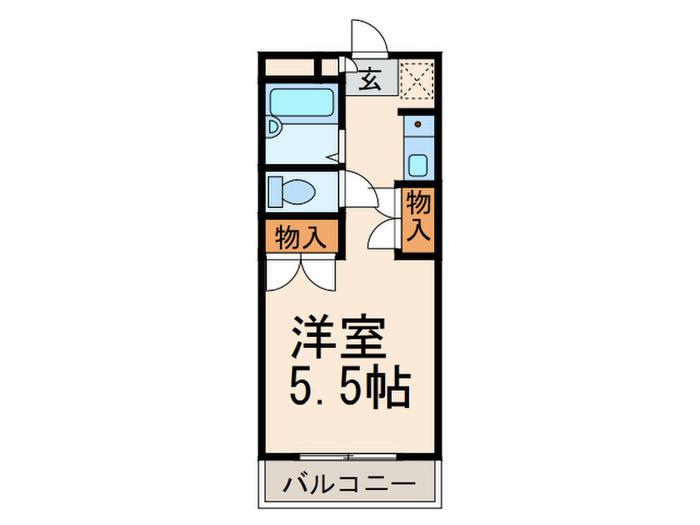 シティコアII(ワンルーム/3階)の間取り写真