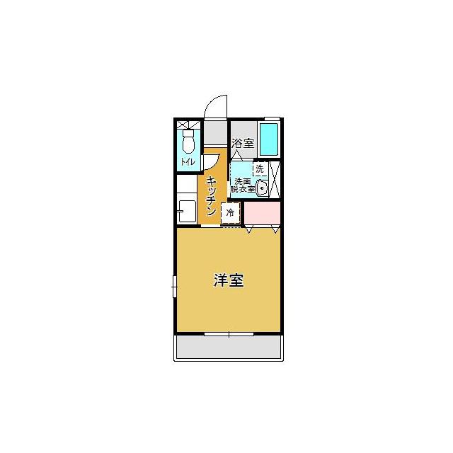レトアI(1K/2階)の間取り写真