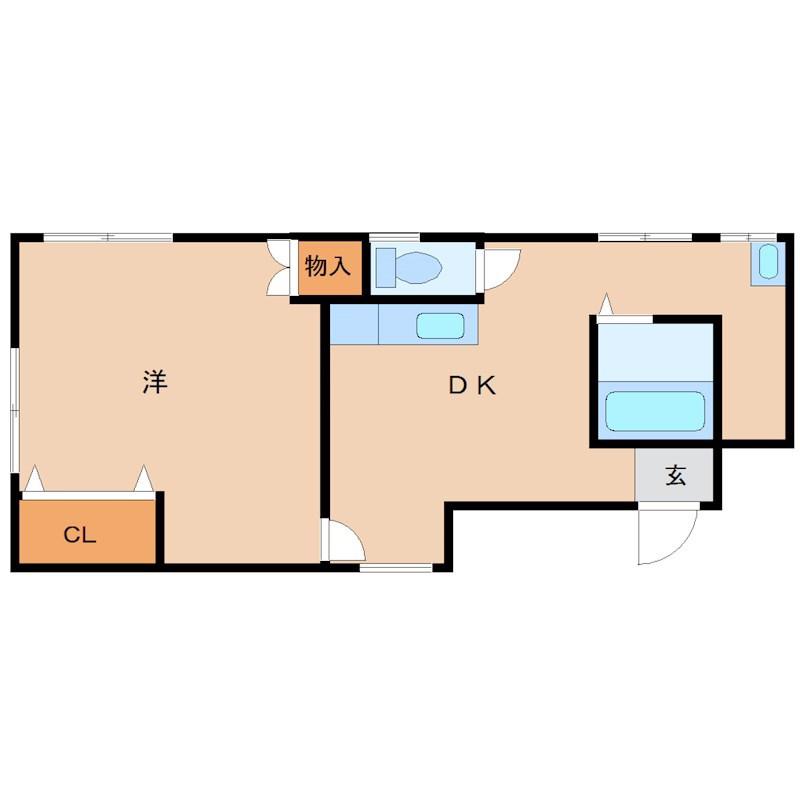 五十嵐マンション(1DK/3階)の間取り写真