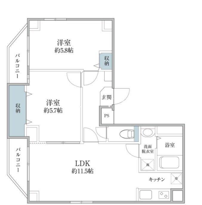 DREAMIA上野御徒町(2LDK/8階)の間取り写真