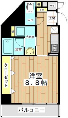 CESTA高槻(1K/2階)の間取り写真