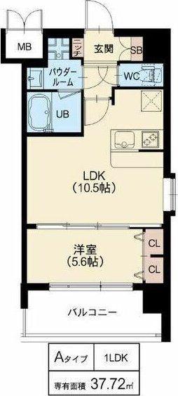 スプランディッド梅田北(1LDK/7階)の間取り写真