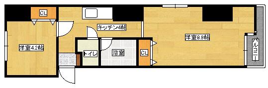リバージュ宇品(2K/3階)の間取り写真