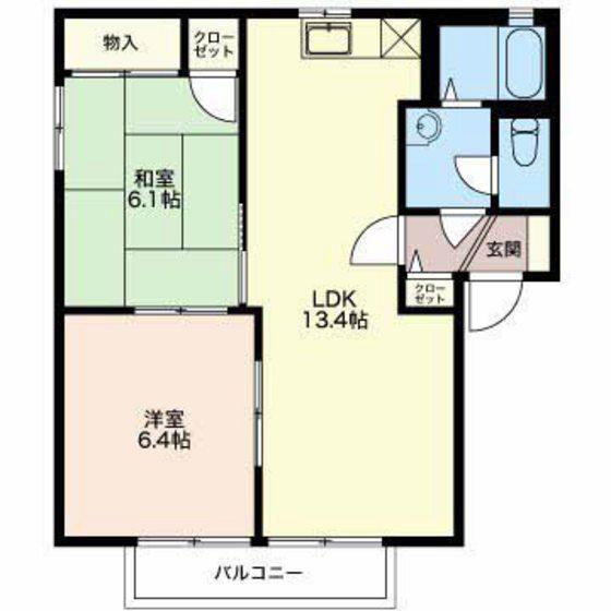 ザ・ミレニアム A棟(2LDK/2階)の間取り写真