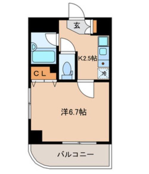 K・Mコート(1K/3階)の間取り写真