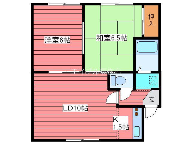 シャトー西岡21(2LDK/3階)の間取り写真