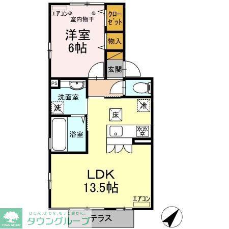 エクセルガーデン参番館(1LDK/1階)の間取り写真