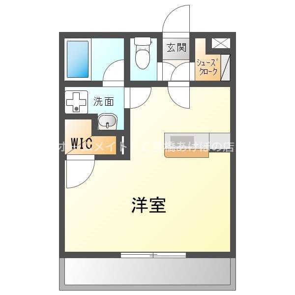 ルコネッサンス(ワンルーム/1階)の間取り写真