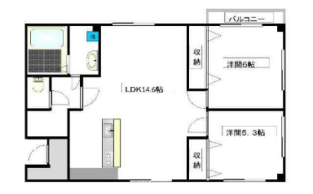 パルフェ代田橋NEO(2LDK/2階)の間取り写真