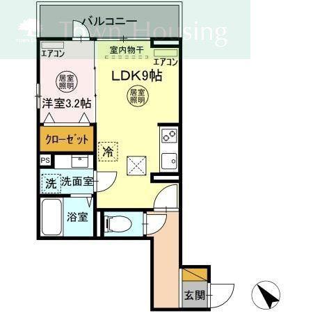 ガルデ妙典(1LDK/1階)の間取り写真