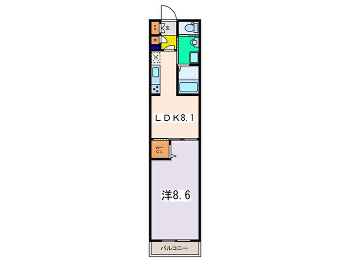 レジデンスKITAI(1LDK/1階)の間取り写真