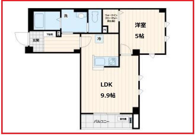 ビューノ鐘ヶ淵(1LDK/3階)の間取り写真