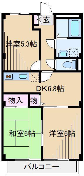 グランドール大倉山(3DK/4階)の間取り写真