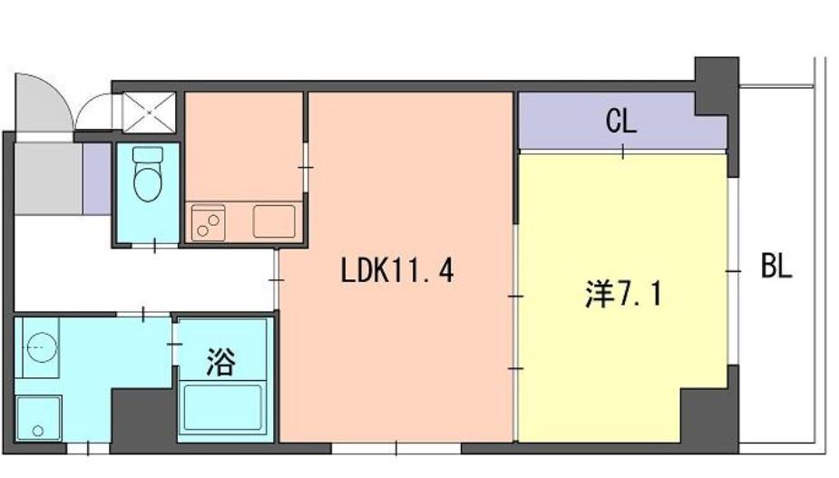 レジデンス住吉(1LDK/7階)の間取り写真